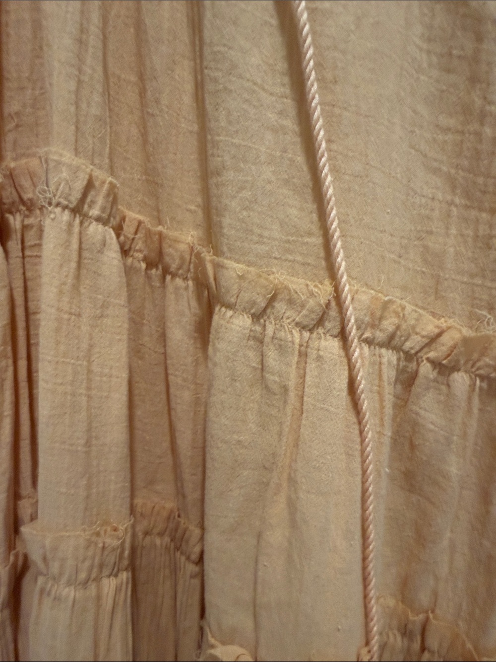 easel Mustard Tiered Maxi Dress with Tassel Tie - Picture 3 of 3